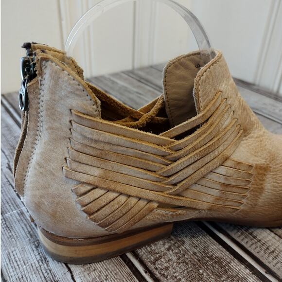 Baske California Boho Western "Lexi" Leather Fringe Low-Cut Ankle Boots Booties - Picture 9 of 16